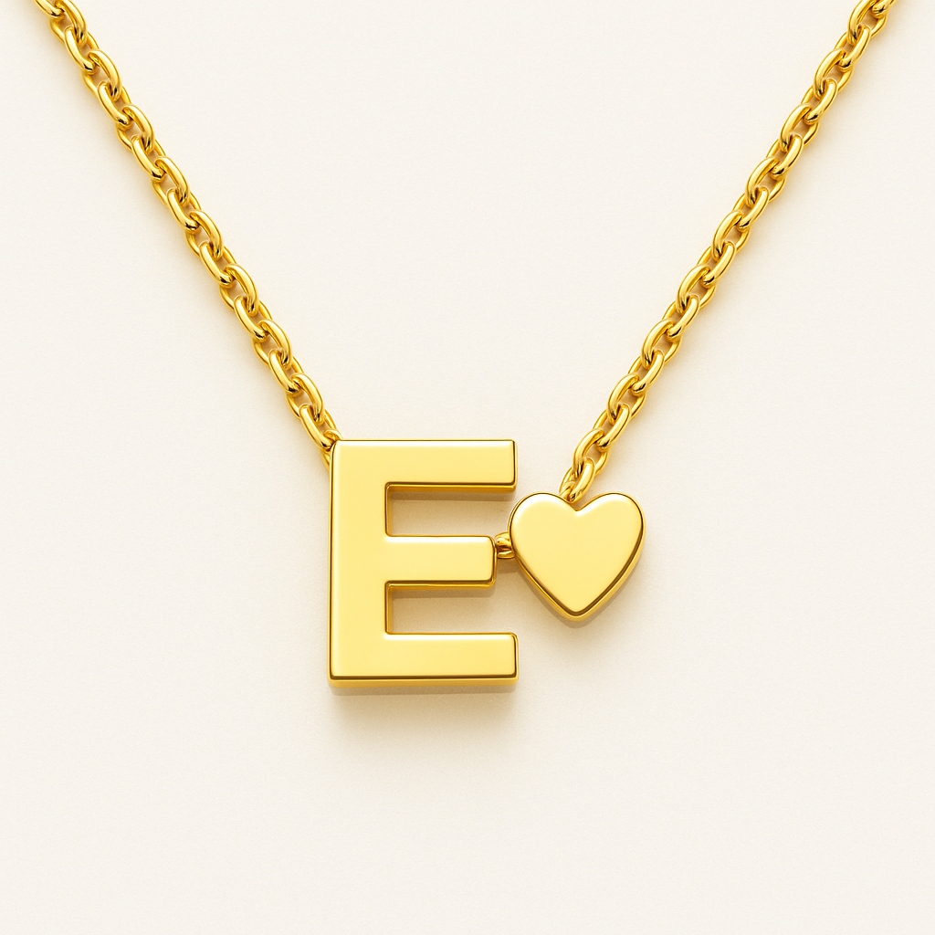 Signature Heart & Initial Pendant Necklace