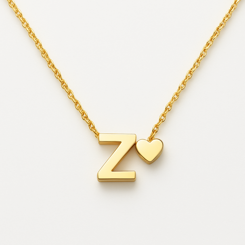 Signature Heart & Initial Pendant Necklace