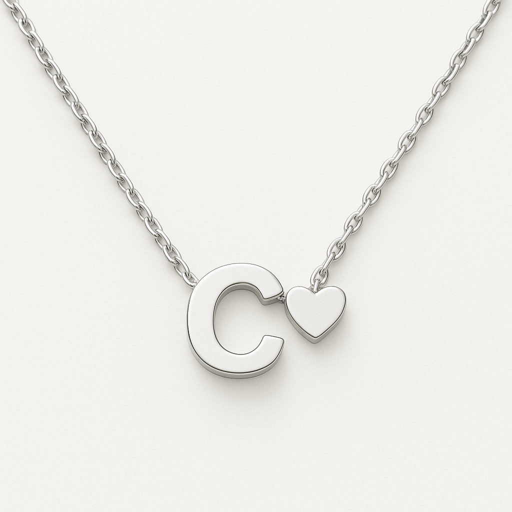 Signature Heart & Initial Pendant Necklace