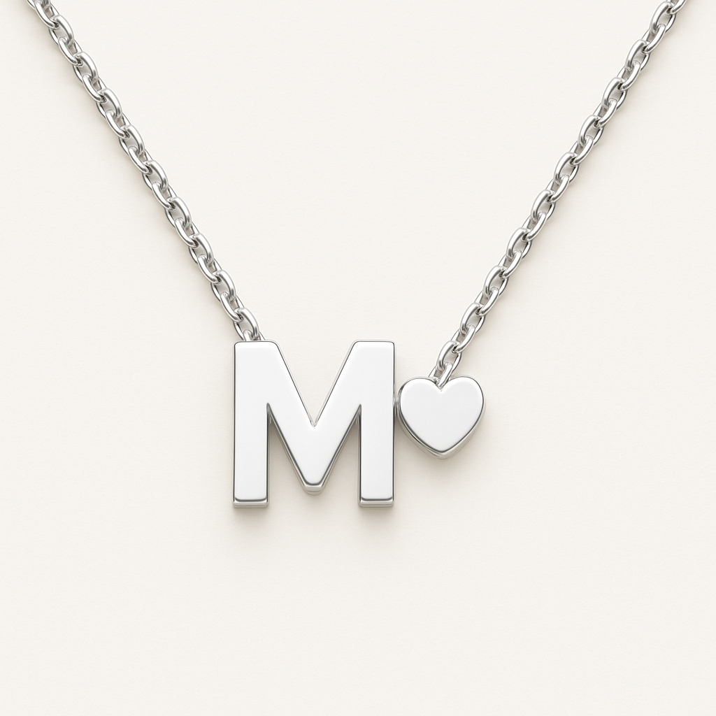 Signature Heart & Initial Pendant Necklace